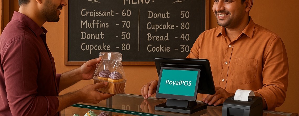 Custom birthday cake pre-order managed on RoyalPOS with delivery and payment details.Centralized bakery warehouse managing inventory and stock transfers across outlets using RoyalPOS.
